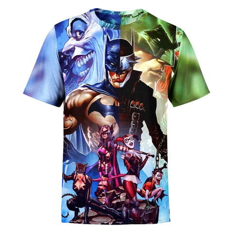 Batman and Joker Who Laughs All Vilians Shirt