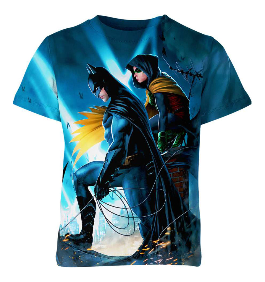 Batman and Robin Looking in Night Shirt